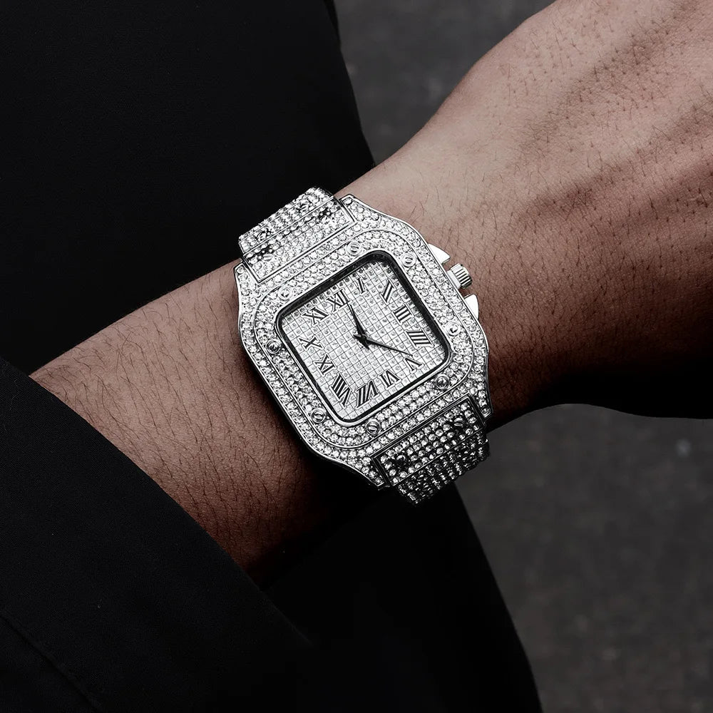 Elitecove Royal Iced Out Roman Numeral Watch