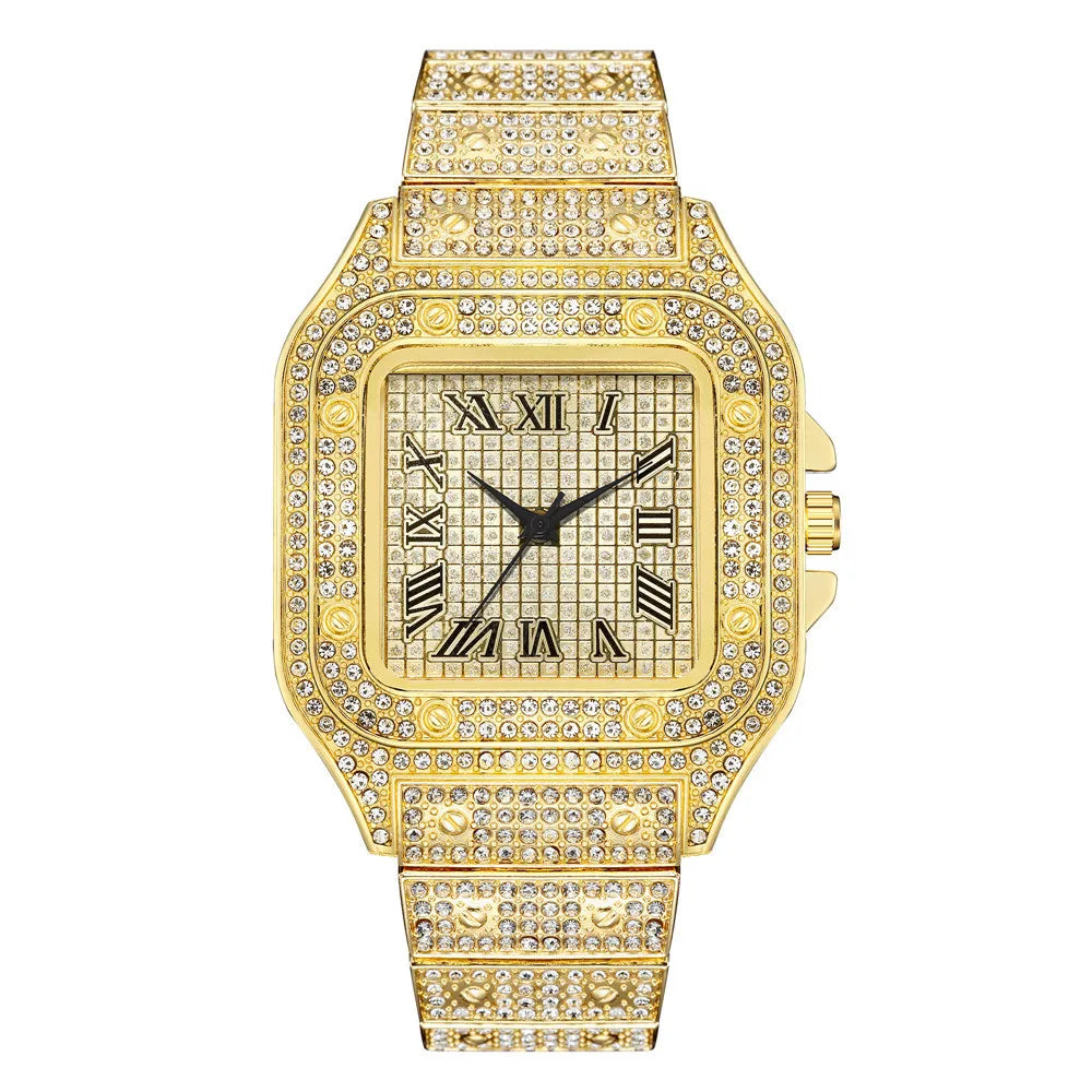Elitecove Royal Iced Out Roman Numeral Watch