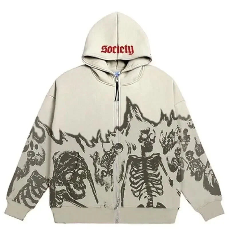 ÉliteCove Gothic Anime Zip-Up Hoodie