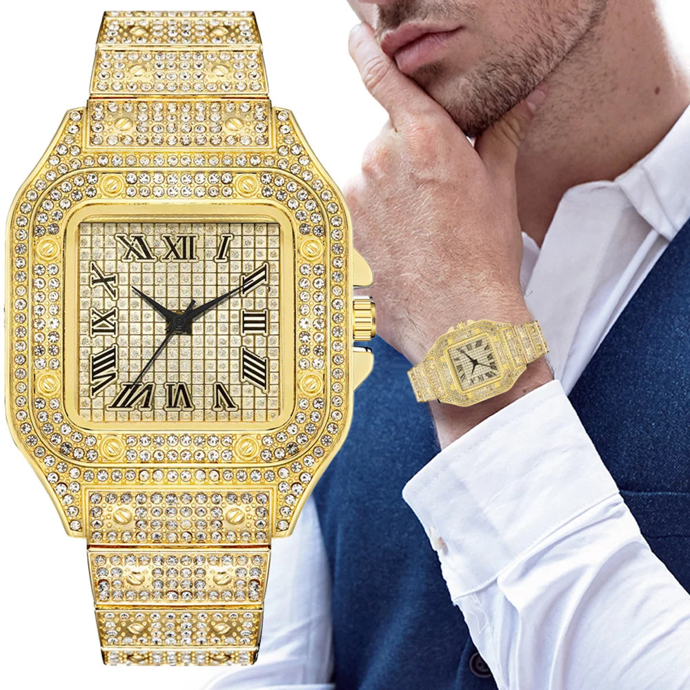 Elitecove Royal Iced Out Roman Numeral Watch
