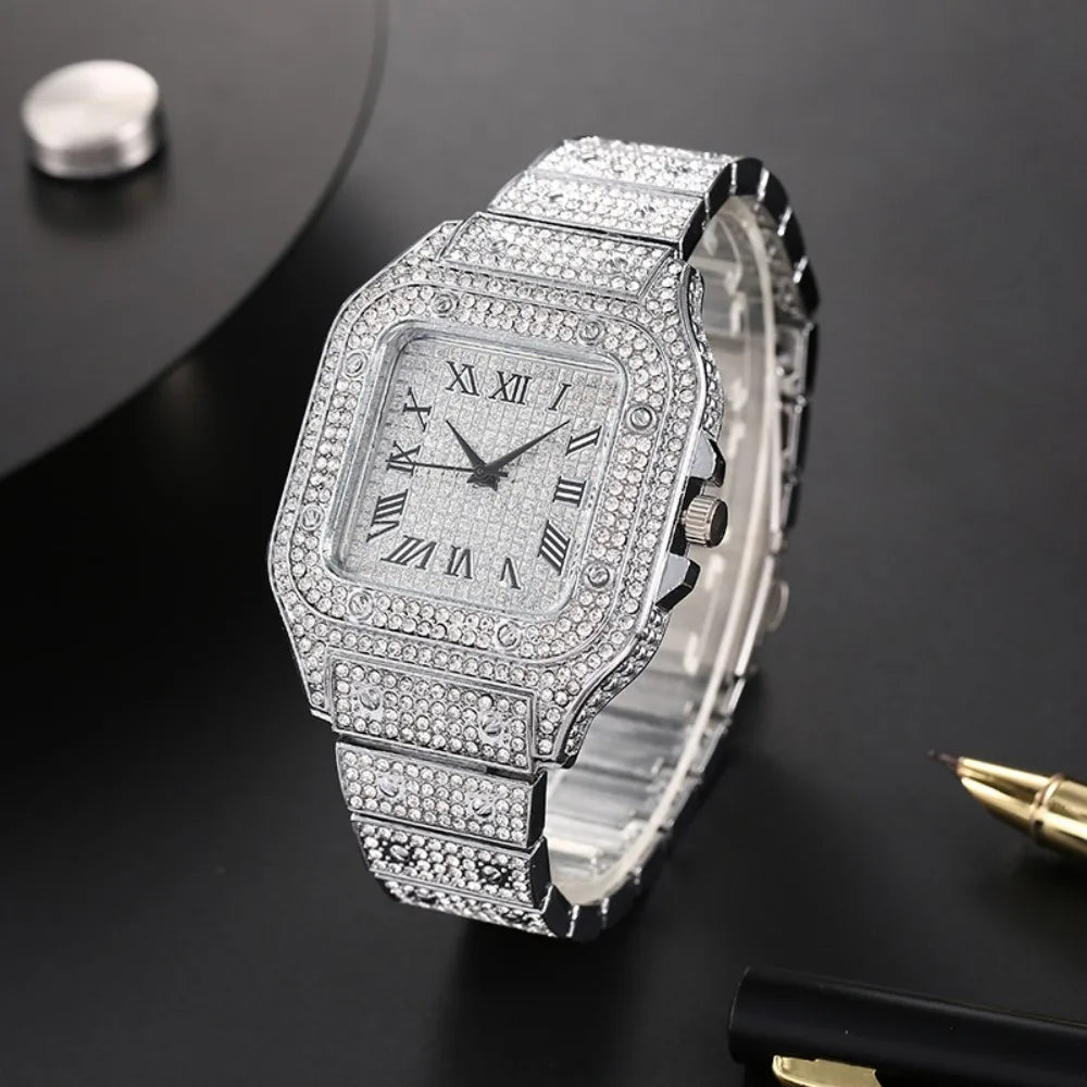 Elitecove Royal Iced Out Roman Numeral Watch