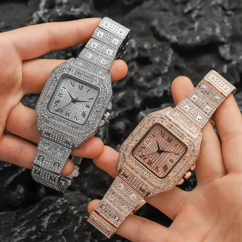 Elitecove Royal Iced Out Roman Numeral Watch