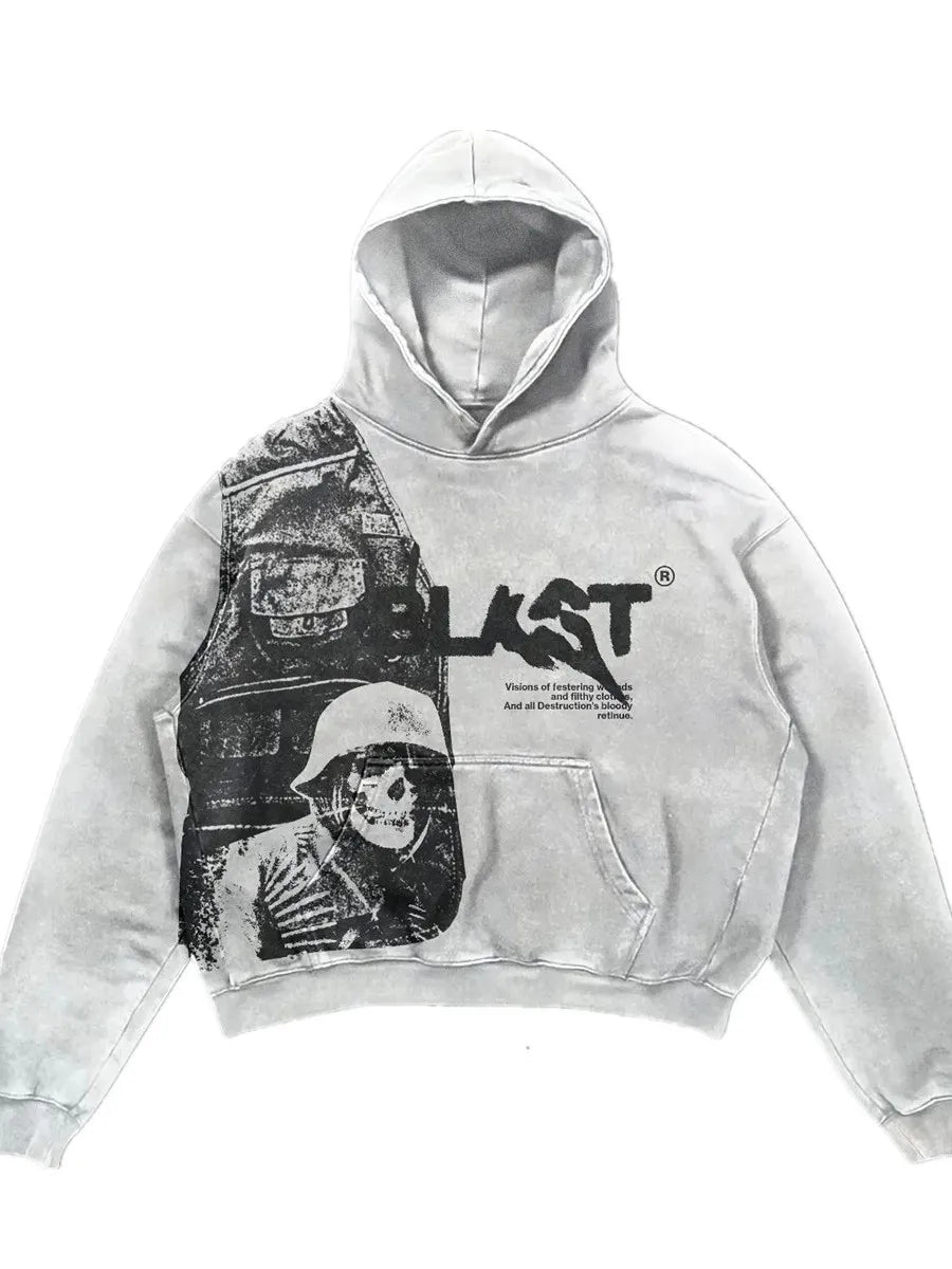 ÉliteCove "Blast" Acid-Wash Vintage Hoodie