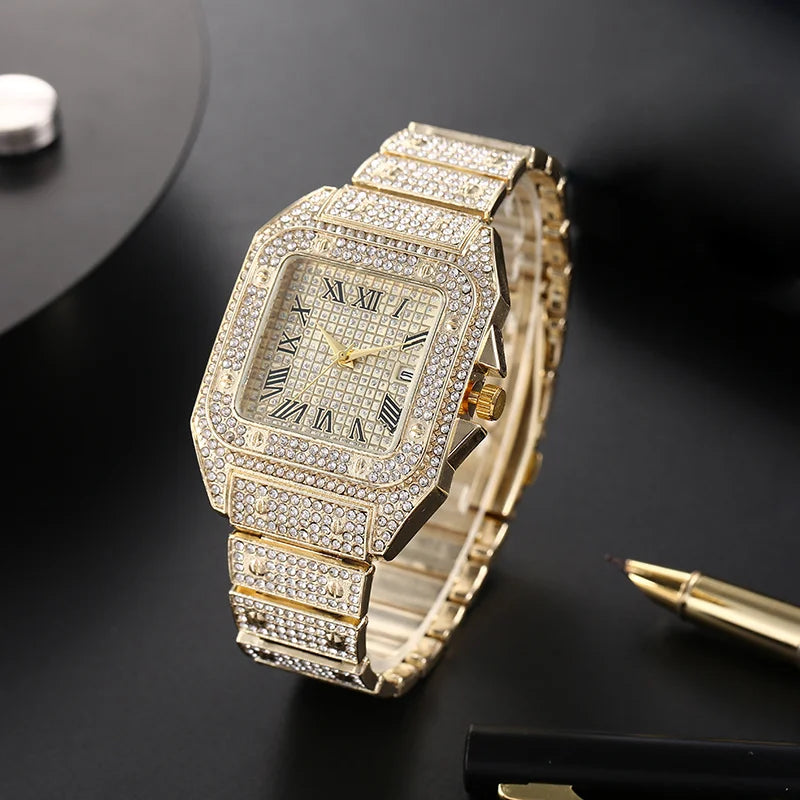 Elitecove Royal Iced Out Roman Numeral Watch