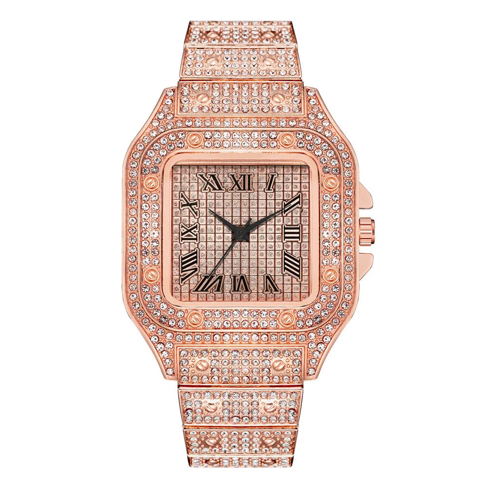 Elitecove Royal Iced Out Roman Numeral Watch